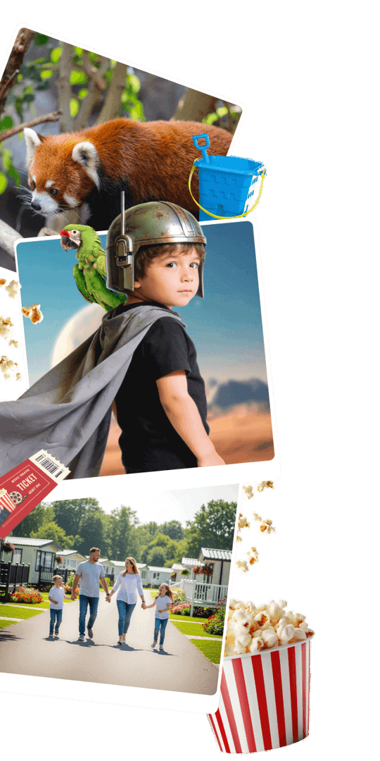 Hero banner containing imagery for family days out